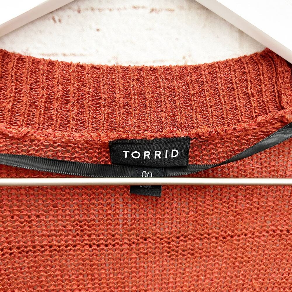 Torrid Rust Orange Open Front Duster Cardigan Sz … - image 3